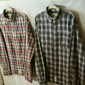Two plaid Abercrombie Fitch long sleeve size XL